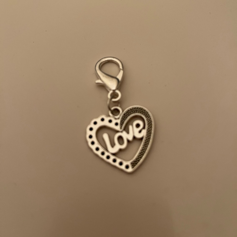 ❤️Silver heart “Love” pet charm